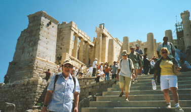 [Mike climbing Acropolis]