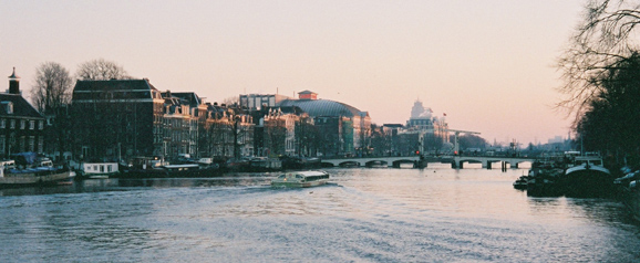 [Dusk on canal, Amsterdam]