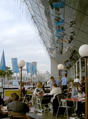 [marina-side eating]