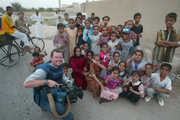 [Mike with Basra children]