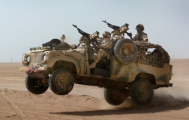 [British marines in jeep]