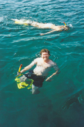 [Mike swimming in Greece]