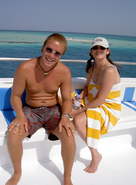 [Chris and Shirley at sea]