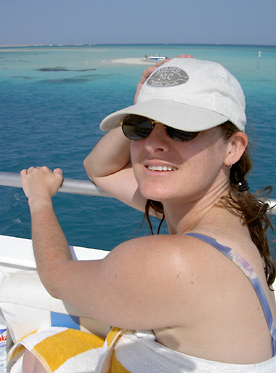 [Shirley on boat, Red Sea]