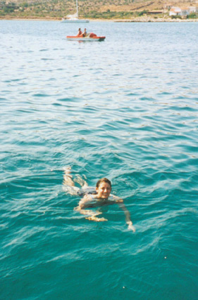 [Shirley swimming In Greece]