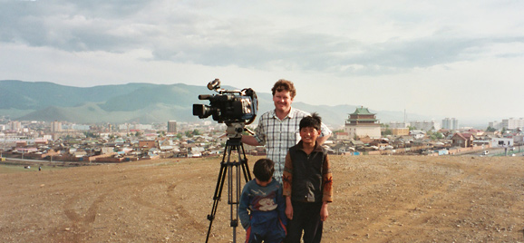 [Mike and kids at Ulaanbaatar]